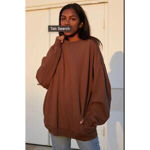 brandy melville brown oversized crewneck  - one size